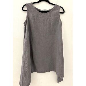 Eleven Stitch Design Women's Gray Asymmetrical Tunic Dress Size XS Lagenlook‎
